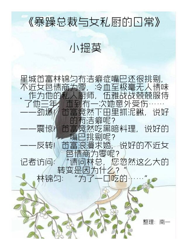 女主叫温暖是个厨娘的小说,女主重生做厨娘小说