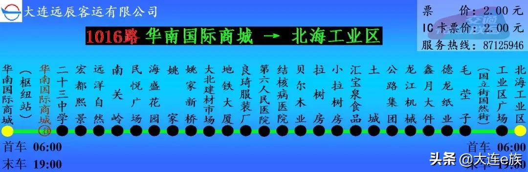 大连市内1016、1022、1102、1114、1125、2004路线路调整执行公告