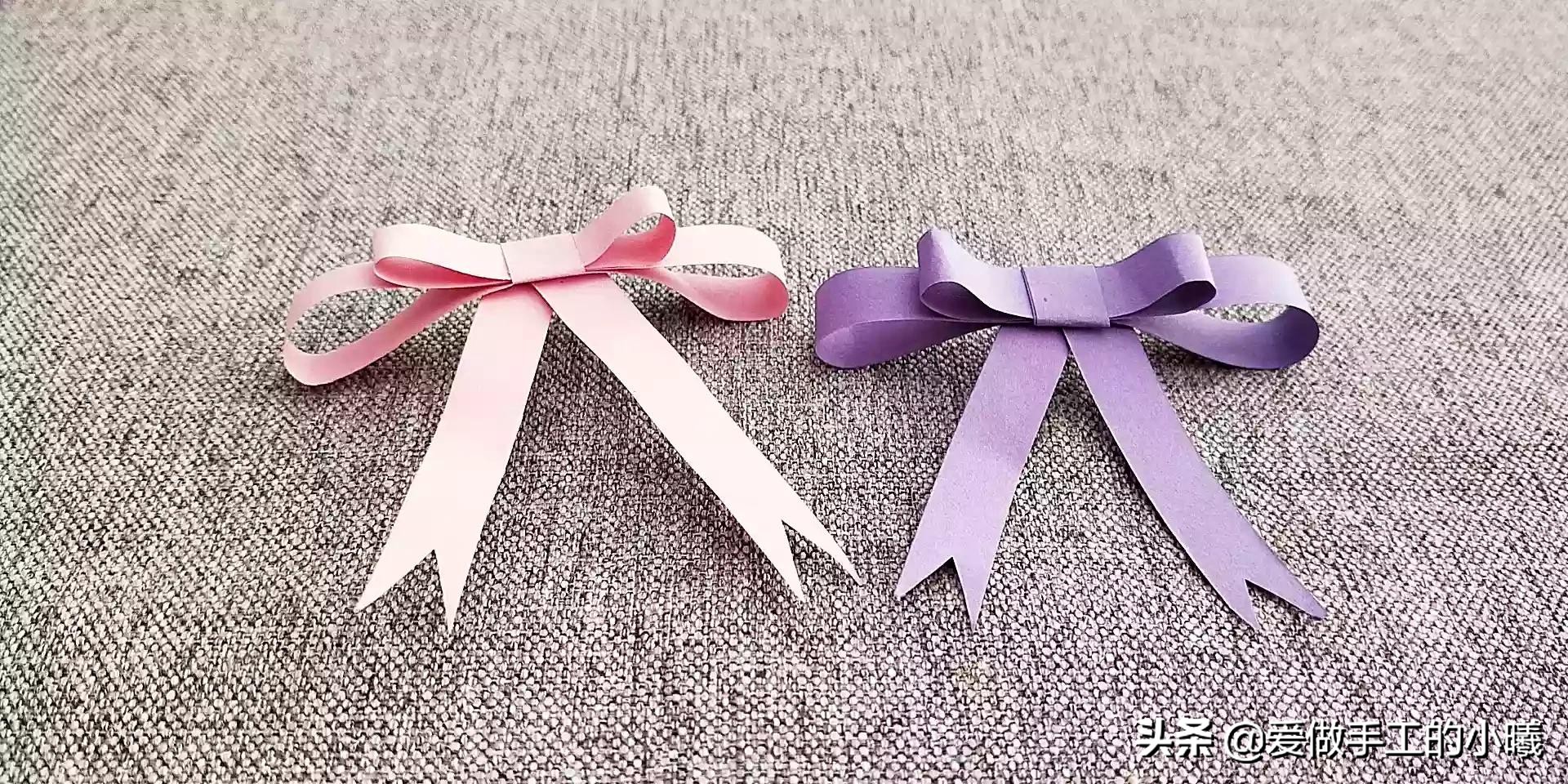 蝴蝶结折纸怎样贴在贺卡上好看,折纸简单又漂亮的蝴蝶结收纳盒