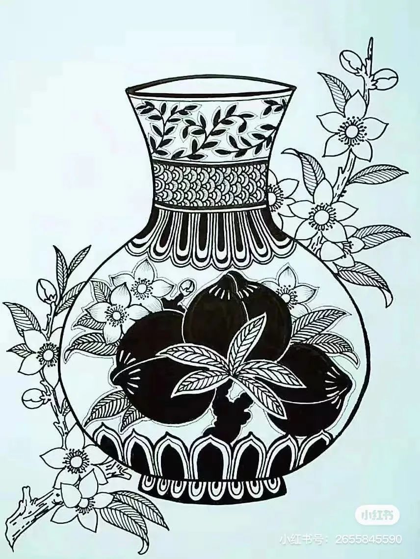 线描绘画大师绘画图片,国外线描花卉素材图片