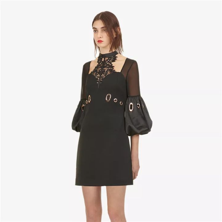 sandro18款小黑裙,法国轻奢女装sandro