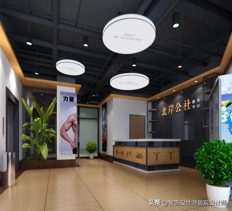 公司健身房设计效果图,书房健身房二合一设计效果图