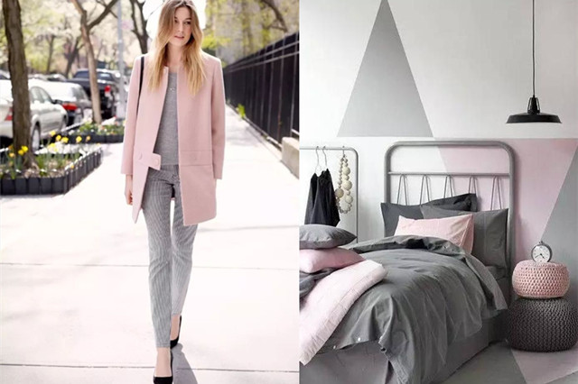 灰色和粉色是不是完美搭配,粉色搭配灰色满满的高级感