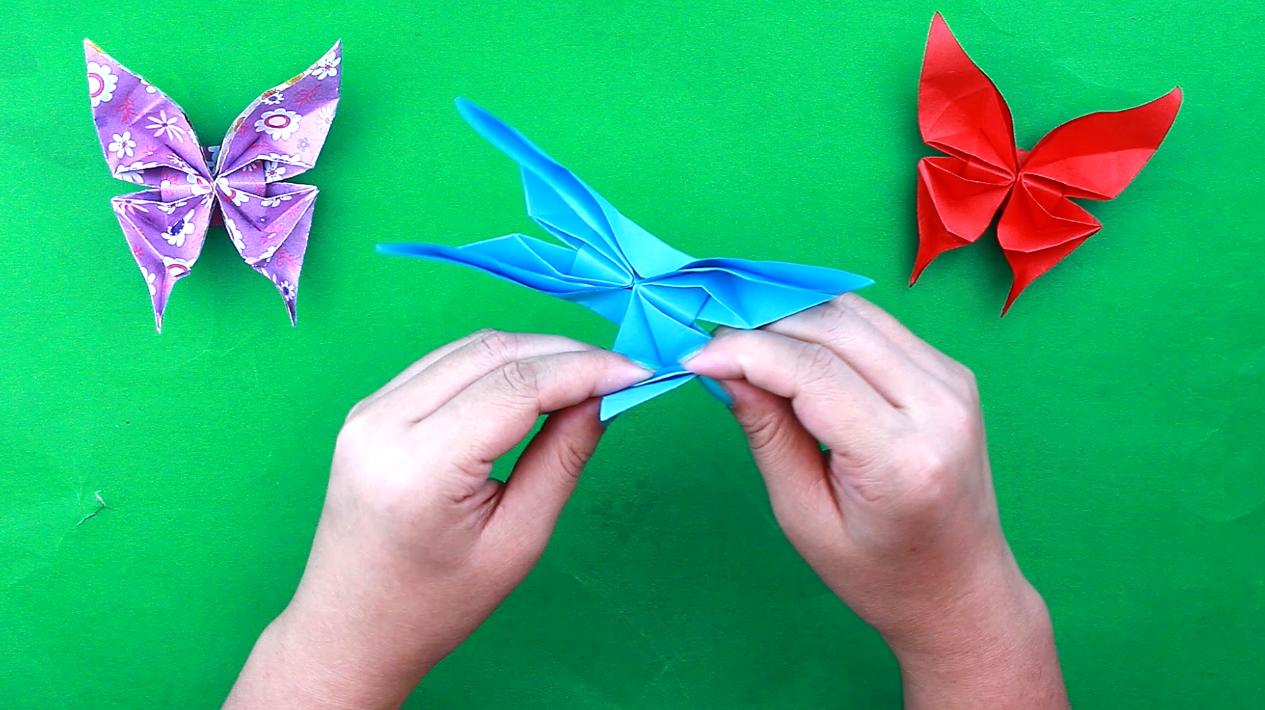 一张纸折蝴蝶花,蝴蝶折纸超高难度凤尾蝶