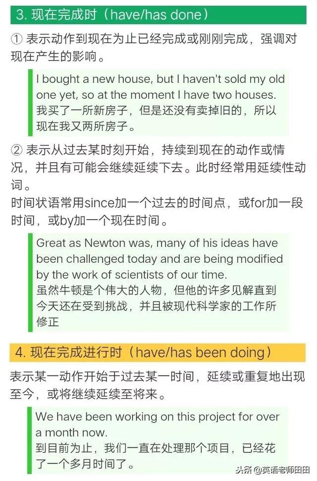 英语语法一张图看懂,16种英语时态时间轴图