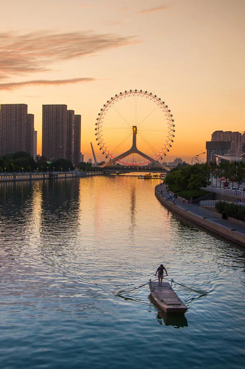 天津绝美夜拍,天津超美晚霞
