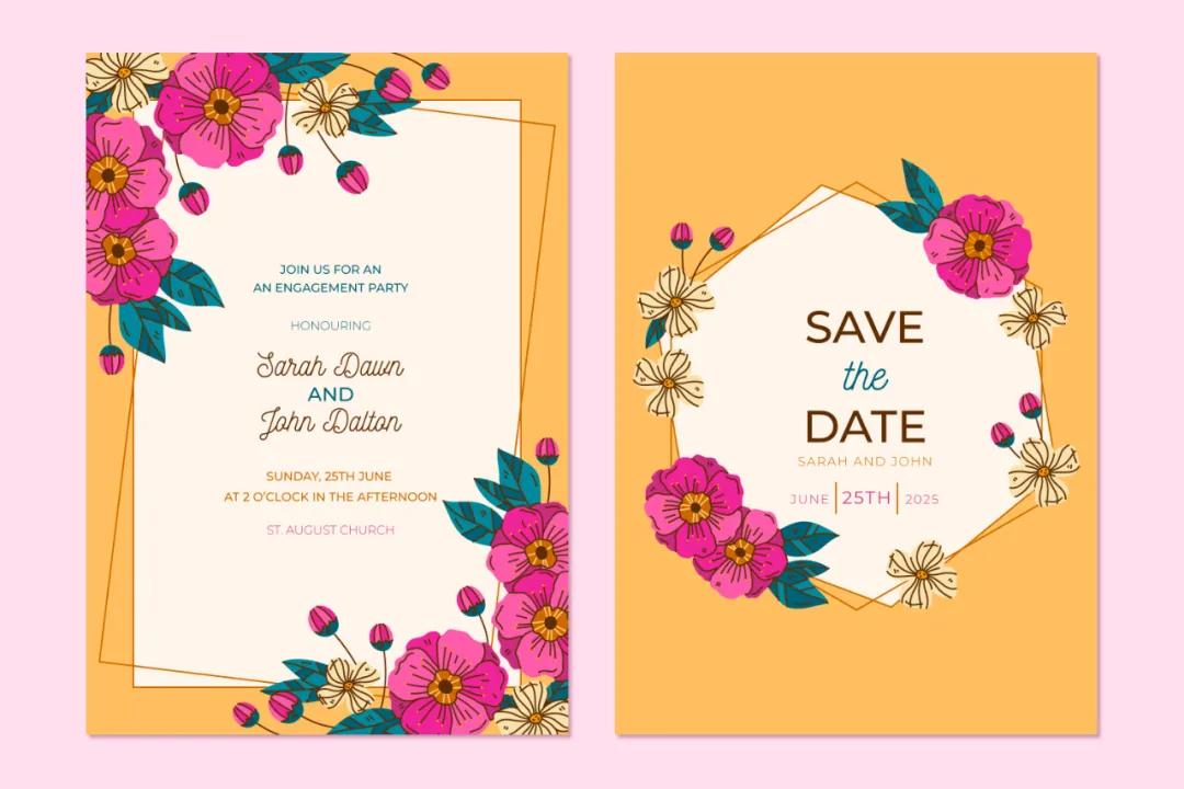 武安婚礼请柬模板素材,excel婚礼请柬模板