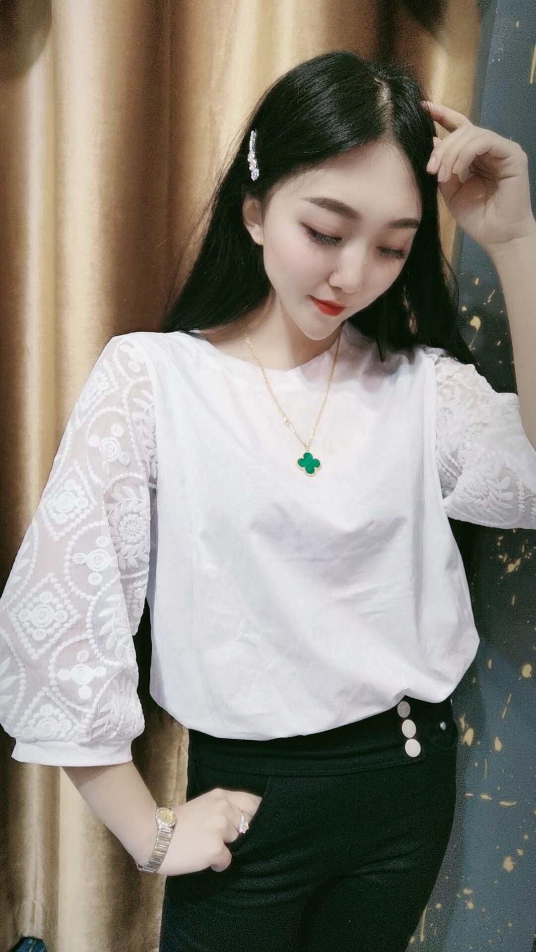 好漂亮的四叶草项链高级感满满,夏季百搭项链四叶草