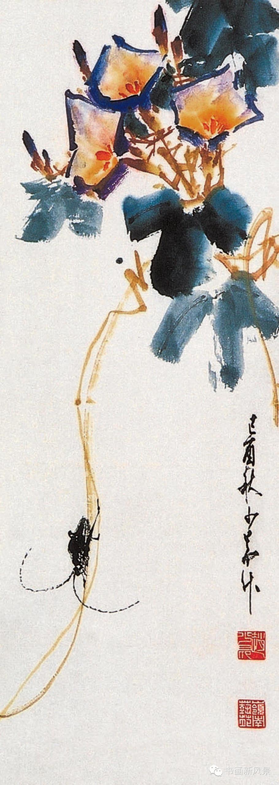 临岭南画派代表人物赵少昂笔意,赵少昂花鸟鱼虫作品