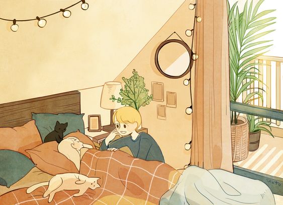 韩国插画师smana手绘可爱女生,韩国插画师人物手绘