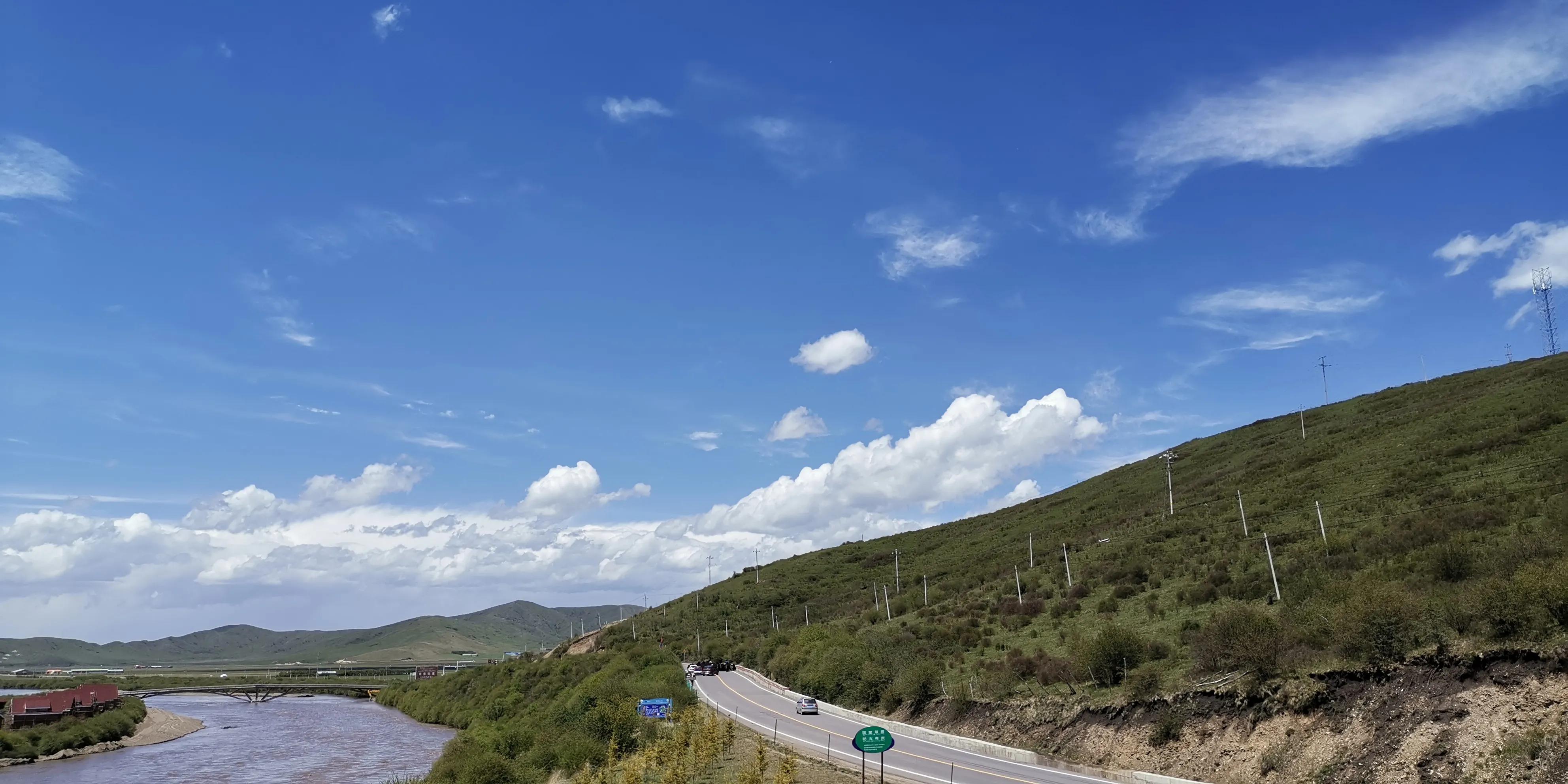 美不胜收的红原大草原,最美蓝天白云大草原