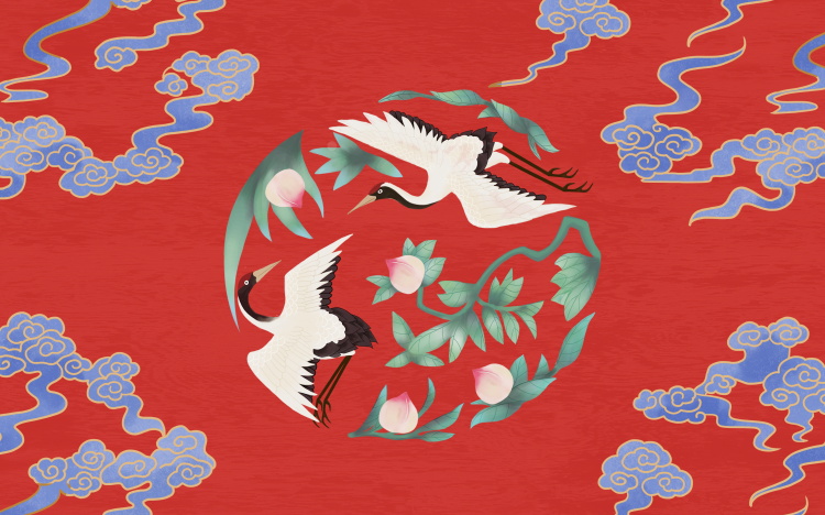 中国风墙绘素材图片国潮科技感,国潮风手绘背景墙