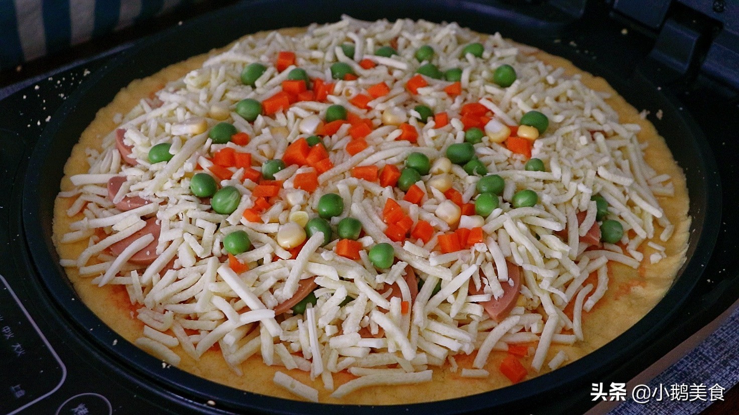 用玉米做披萨不用揉面,自制披萨不用高筋面粉