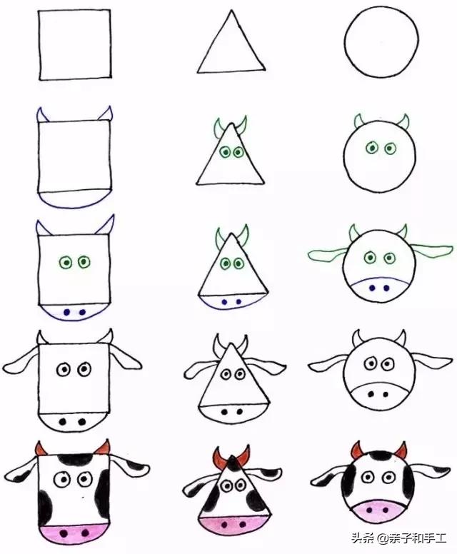 幼儿园动物简笔画教程,数字1到10的动物简笔画