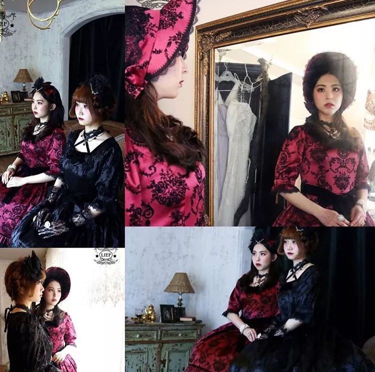 黑色洛丽塔洋装,藕粉色洛丽塔洋装