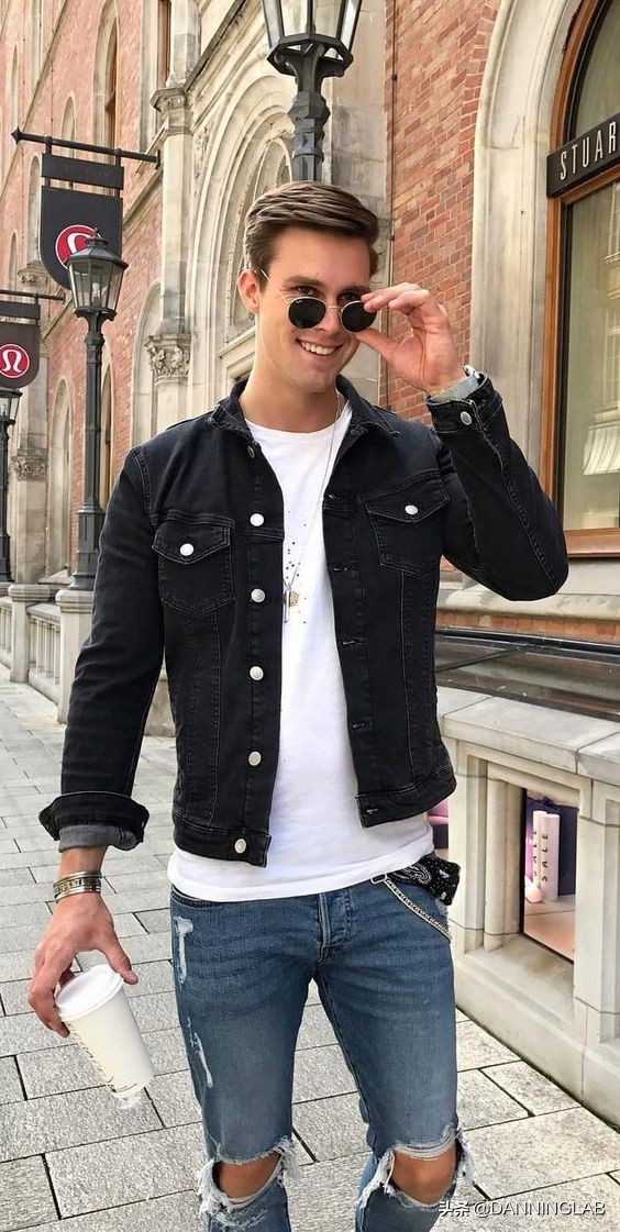 秋季时尚牛仔t恤搭配,牛仔夹克最酷炫的10种绝佳搭配