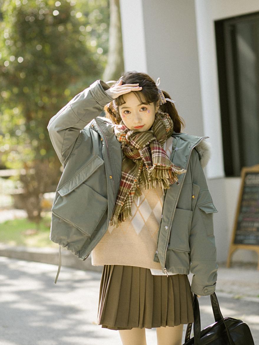 小个子140显高穿搭羽绒服,小个子冬季羽绒服搭配显瘦显高