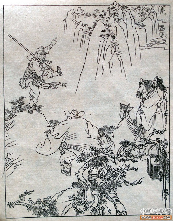 《西游记》之三打白骨精背景图,西游记三打白骨精文字版图文