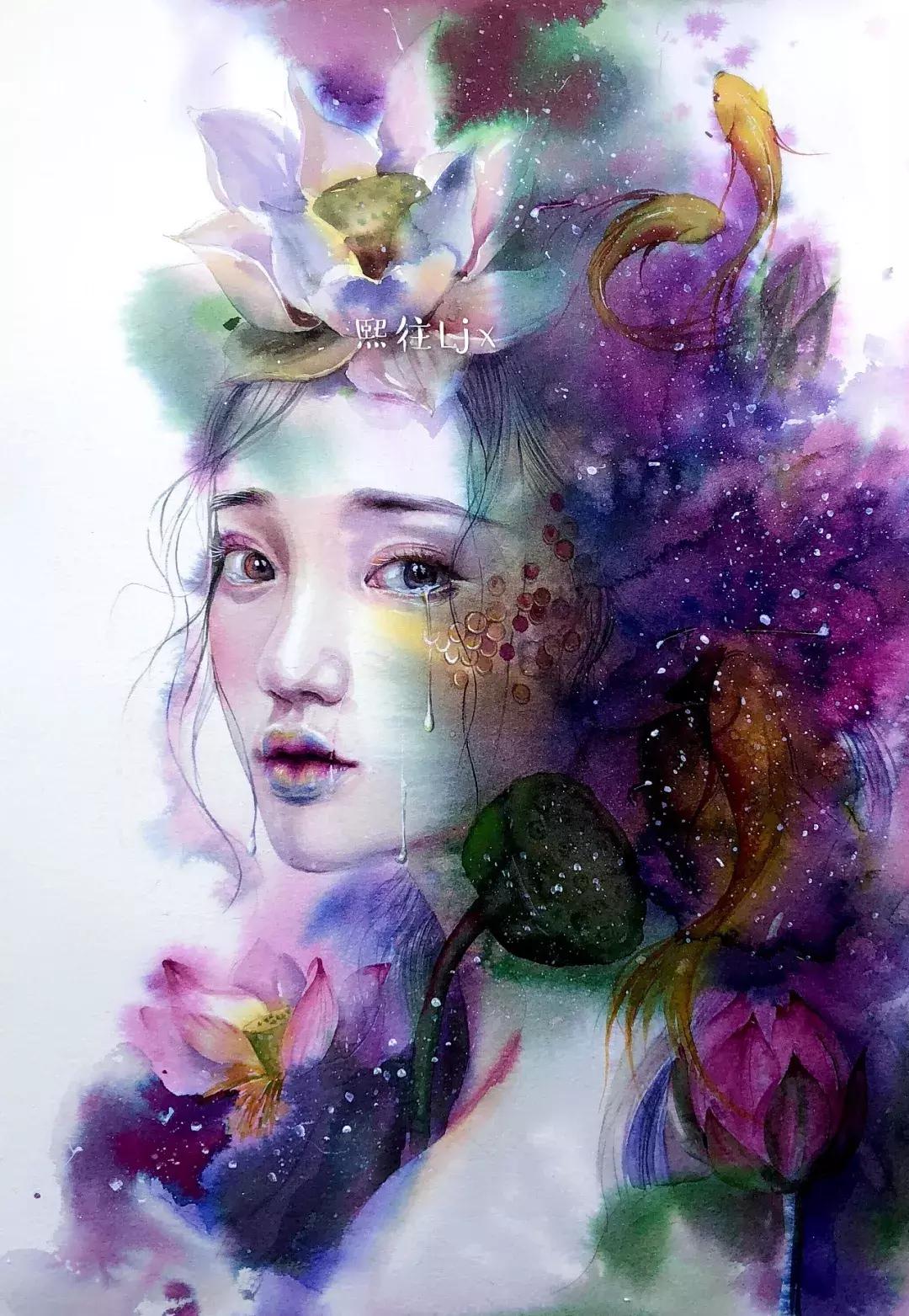 古风绘画线描,100张绝美古风女线描手绘
