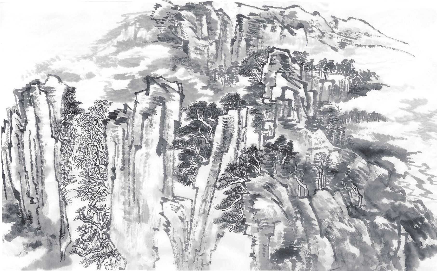 零基础画山水画教程,山水画三级考级范画