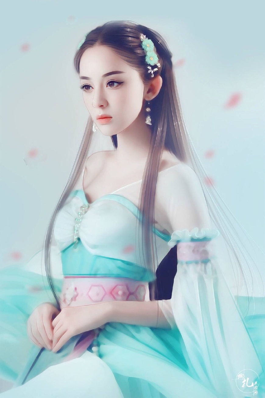 八位最惊艳的古装女子图片手绘,明星手绘壁纸古装