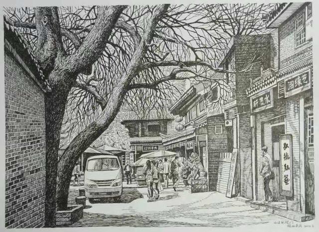 西安手绘古城,西安著名景点手绘超难