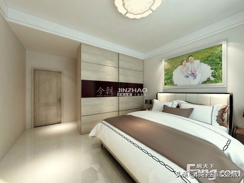 145平米房子中式装修风格,原木色和白色搭配的效果图小户型