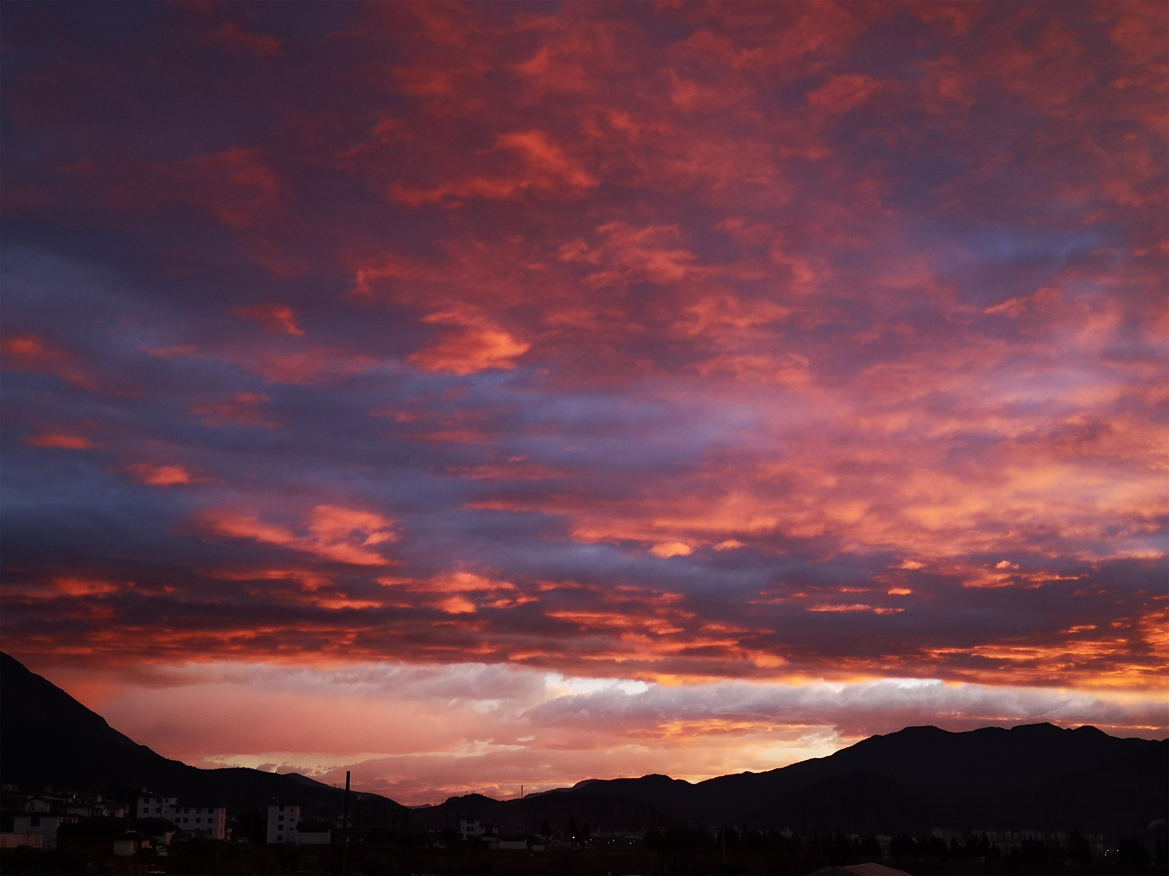 云南丽江美景图,云南丽江绝美日落