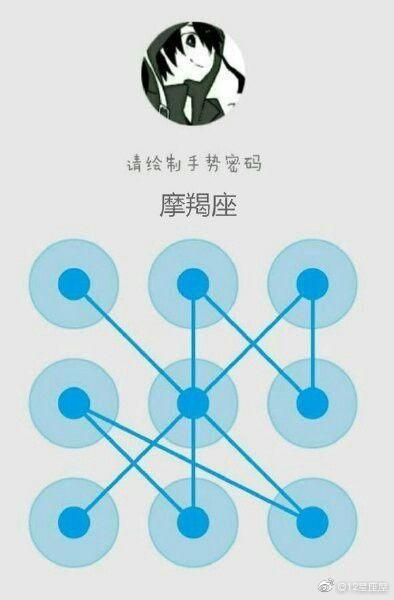 十二星座手势密码摩羯,12星座的专属手势锁屏密码