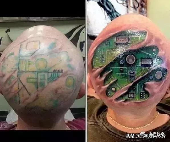 手臂旧纹身遮盖,遮盖旧纹身的图案