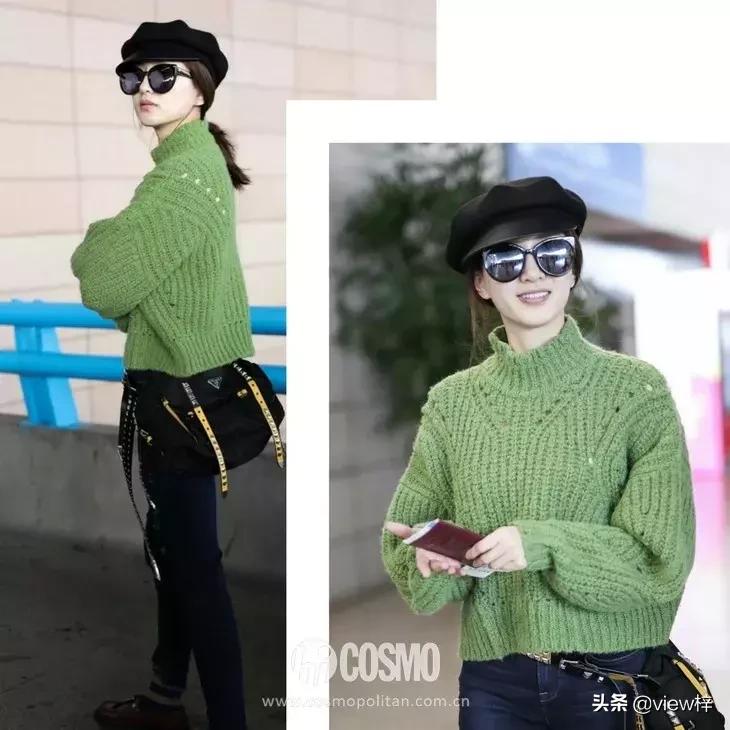 刘雯同款羊毛衫穿搭,初恋风的毛衣