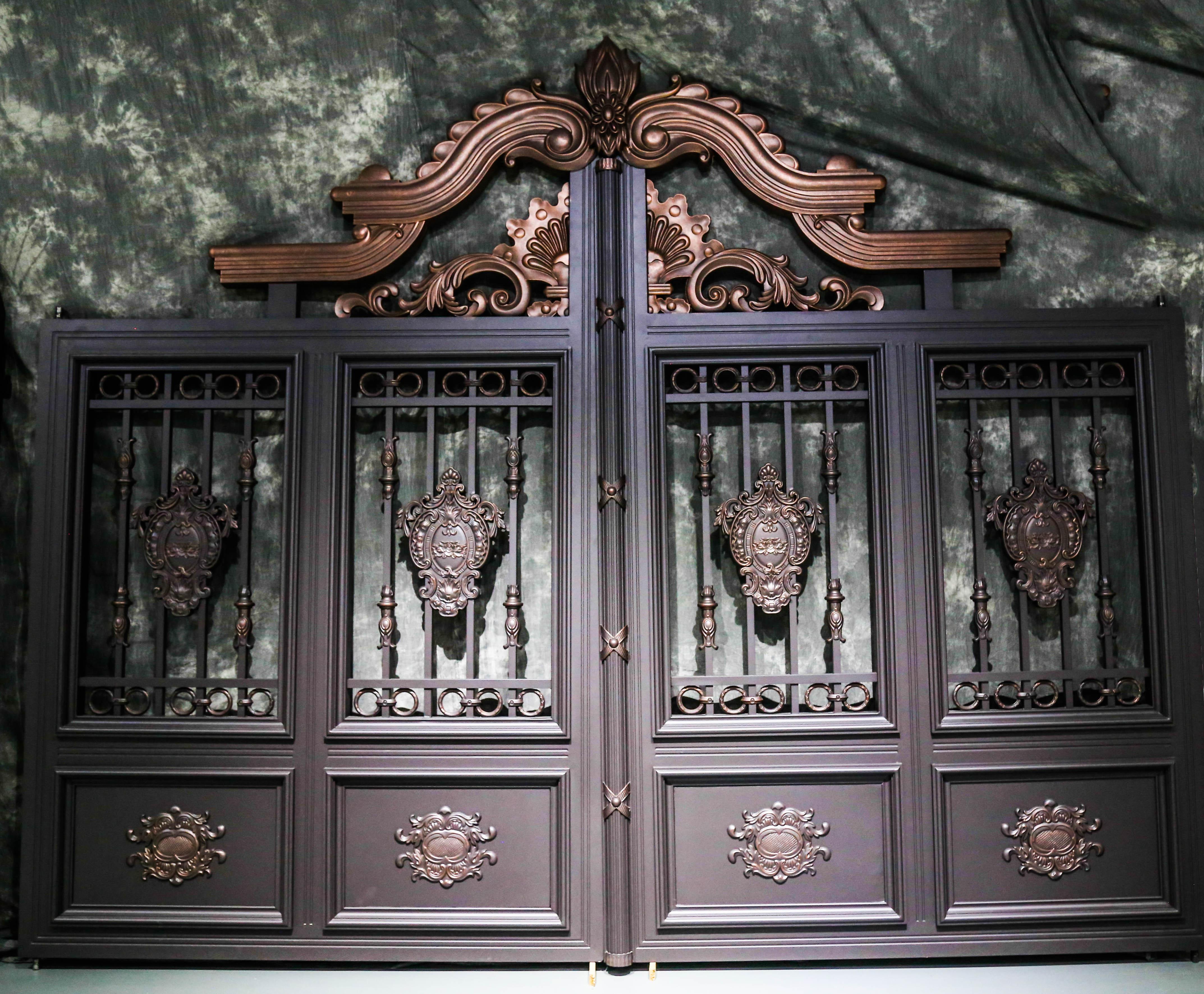 天津庭院铁艺铝艺大门,铝艺大门和铸铝门的区别