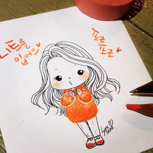 哈士奇的简笔画图片用彩铅画的,儿童彩铅简笔画6-12岁美观小人