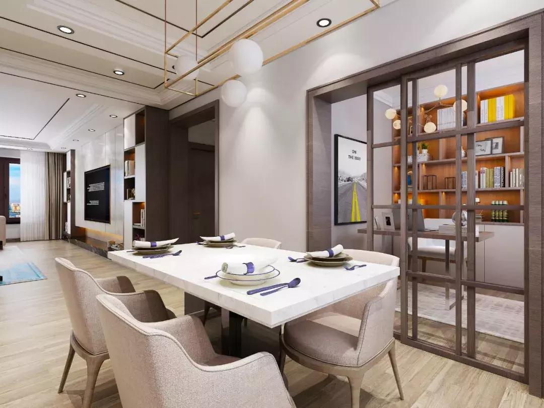 天山熙湖洋房装修美式风格,天山熙湖147平洋房中式装修