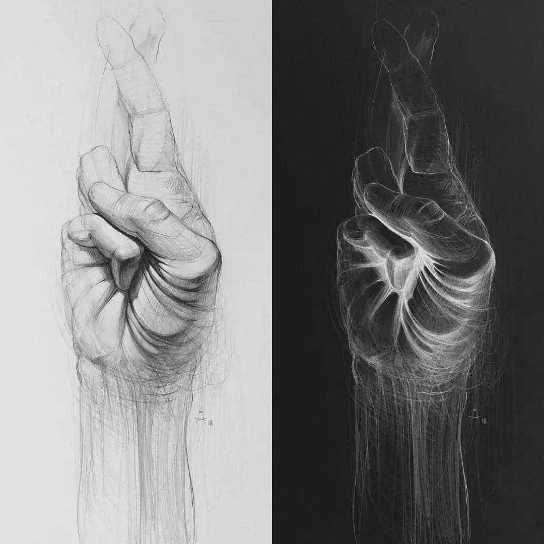 人体彩铅,人体五官彩铅