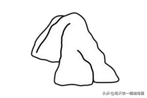高大挺拔的山峰简笔画,山峰和草地简笔画