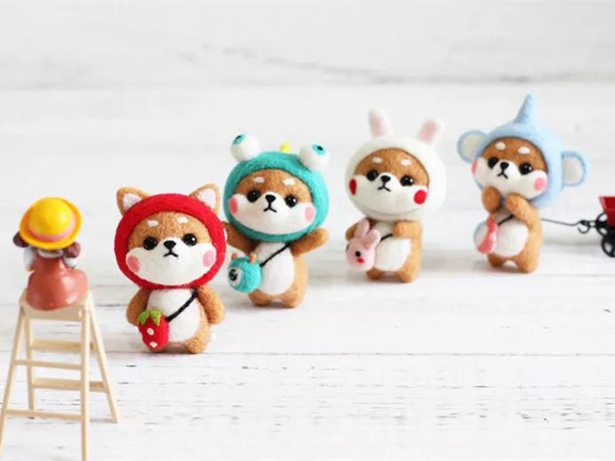 毛毡手工diy成品售卖,手工diy羊毛毡人物