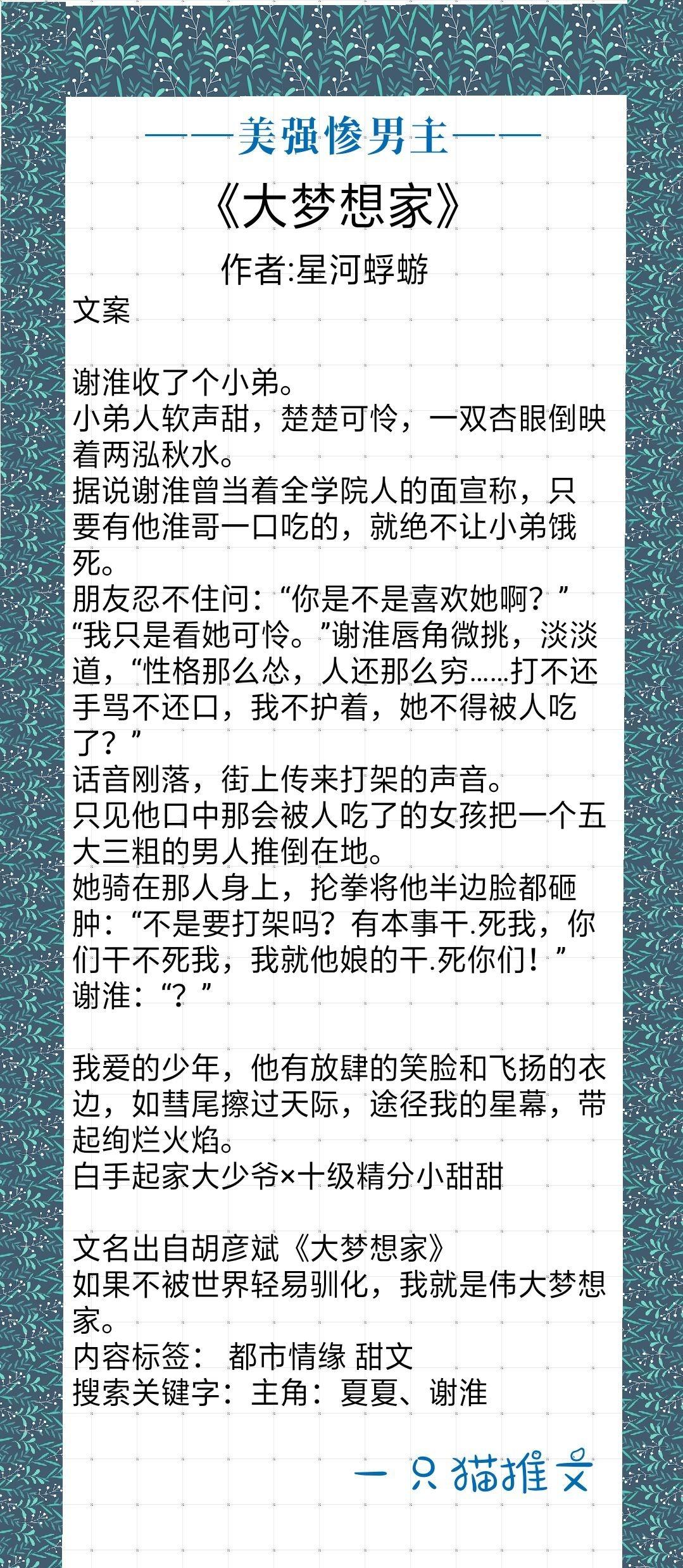 男主美强惨被女主救赎,男主美强惨女主治愈系的小说