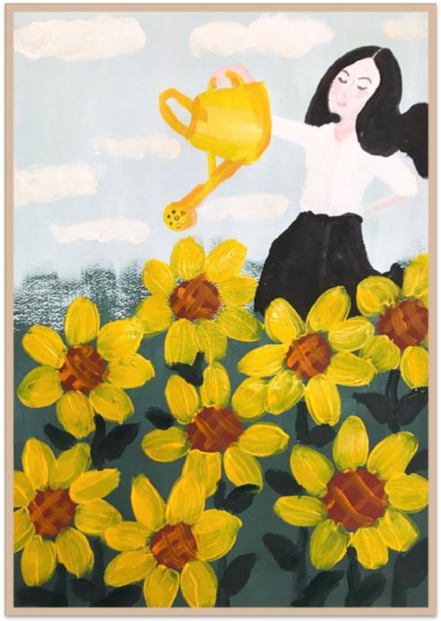 教师节儿童水粉画简单,教师节的儿童水粉画