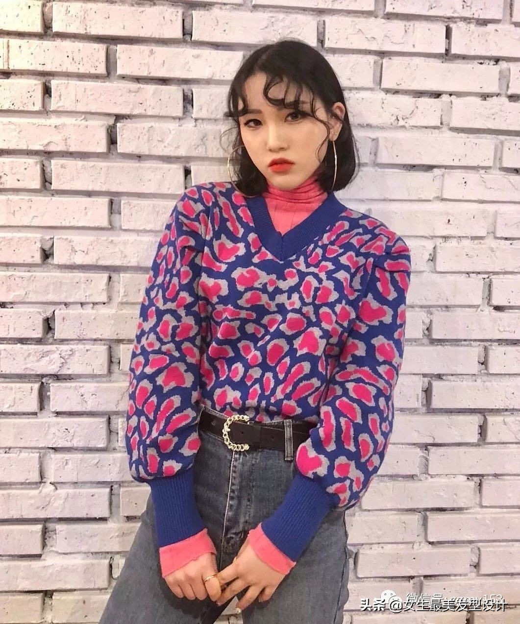 齐肩短发100种造型,冷茶色齐肩短发发型