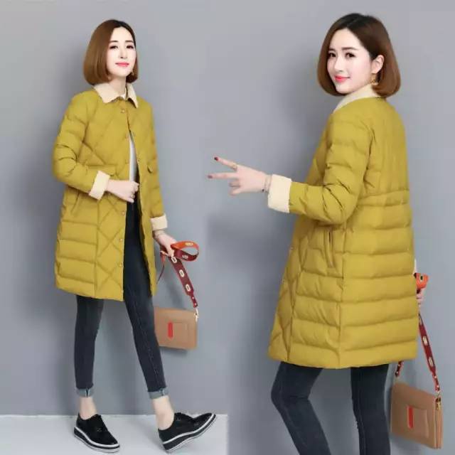 小个子面包服搭配休闲绒牛仔裤,棕色面包服穿什么裤子好看