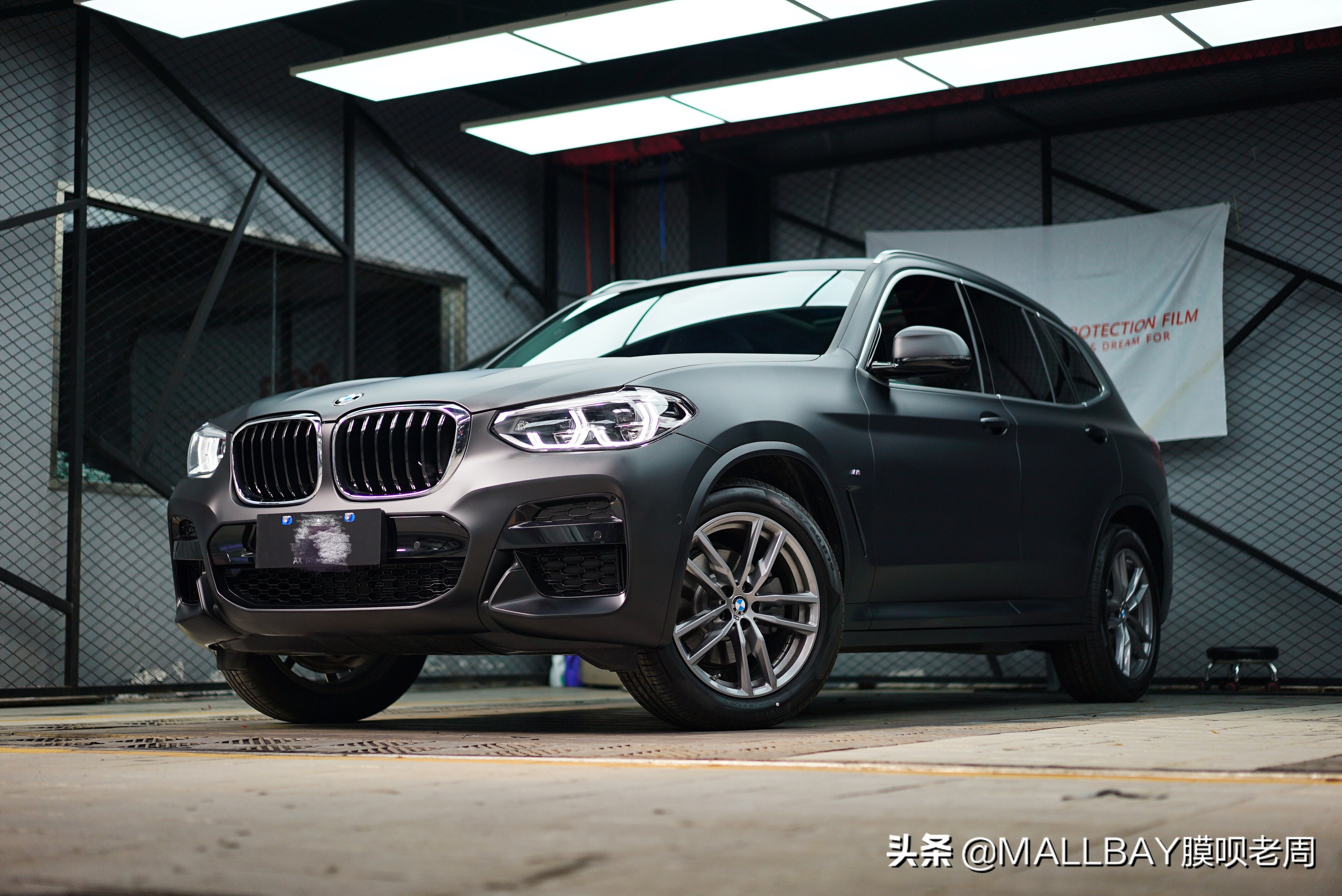 宝马x3水晶水泥灰改色,宝马x3贴膜改色