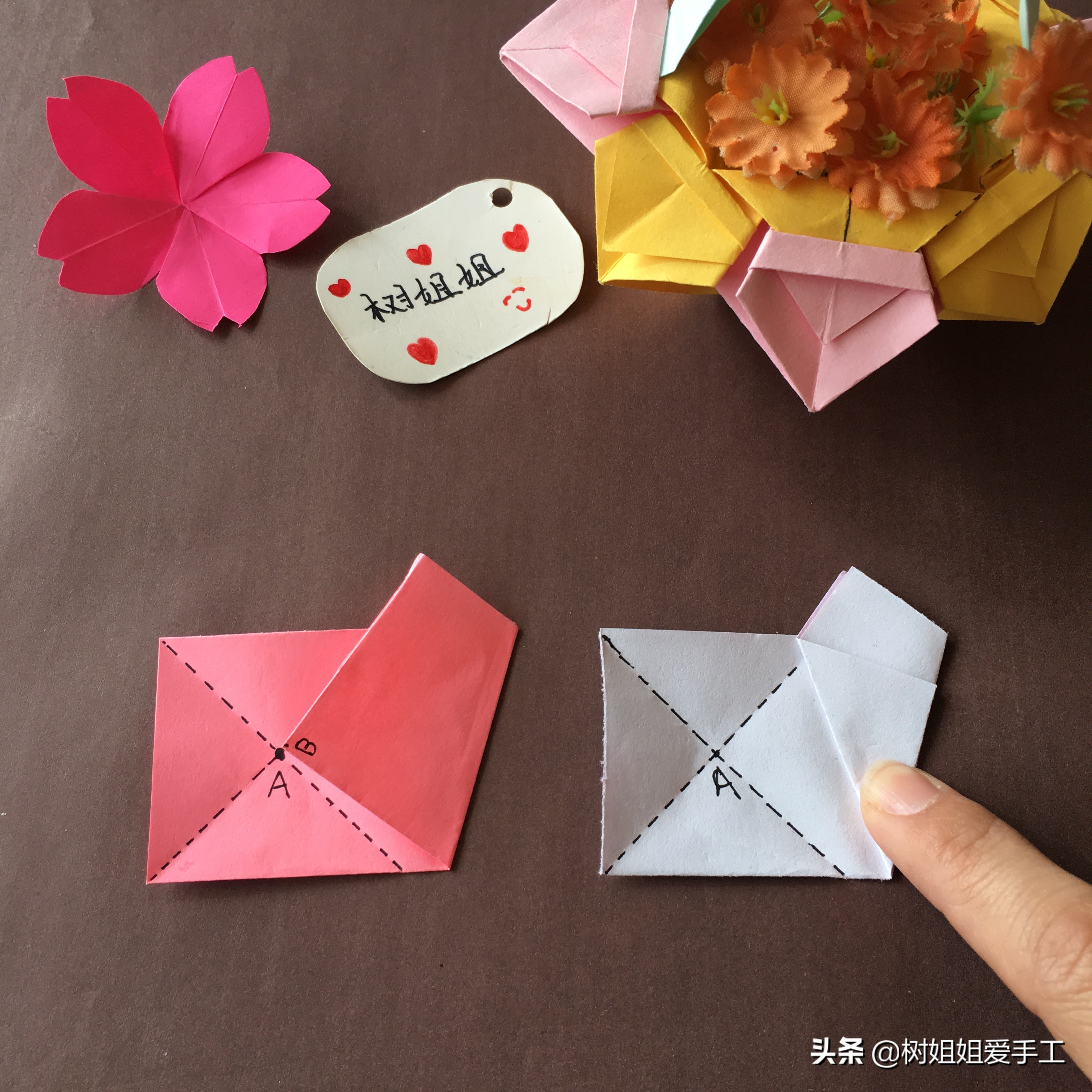 亲子折纸：立体感十足的樱花制作方法，只需要1张纸