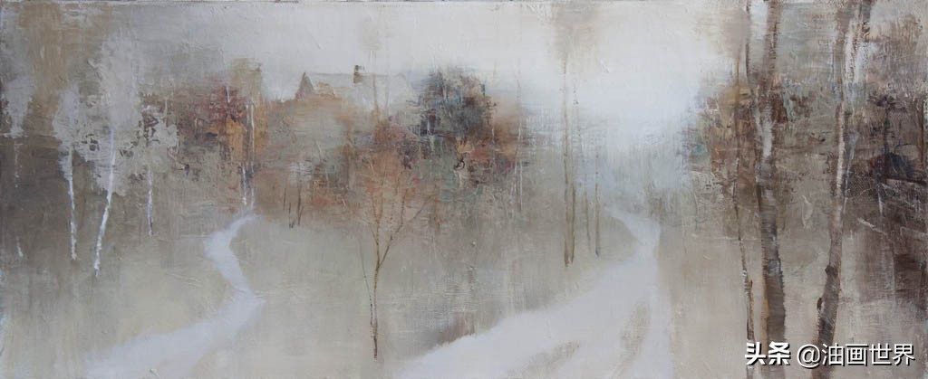 波澜壮阔雄壮唯美的风景油画,笔触风景画