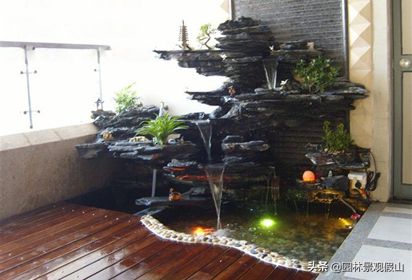 室内假山风景图,室内假山图片及价格