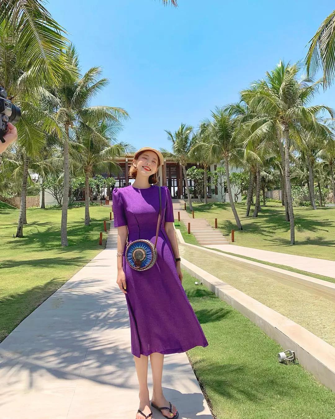 夏日就穿糖果色连衣裙，贼靓，回头率200%