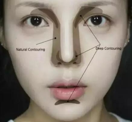 塌鼻子圆脸修容教程,大方脸塌鼻子修容教程