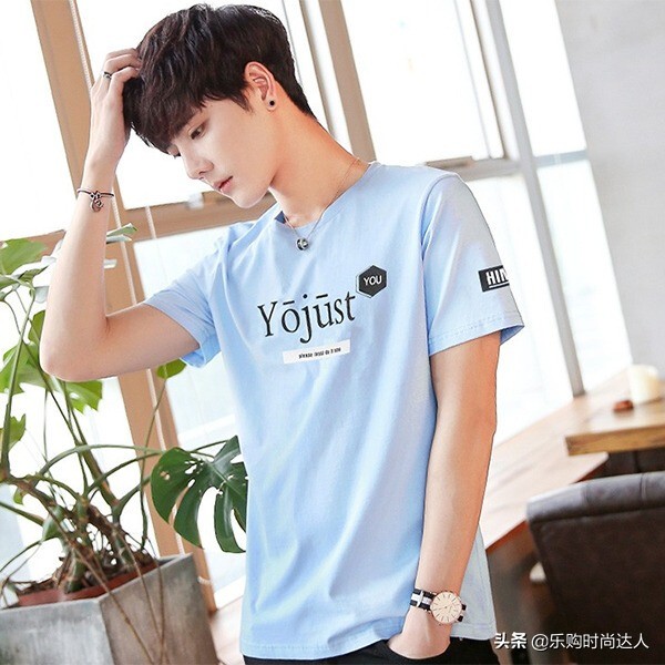 潮男短袖t恤潮流印字,潮男绿t恤短袖