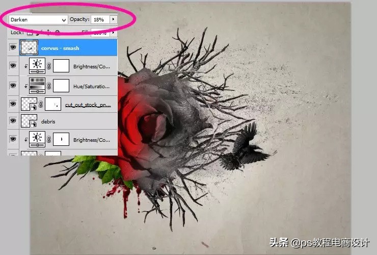 ps怎么把玫瑰变成金黄色,ps蝴蝶和鲜花合成