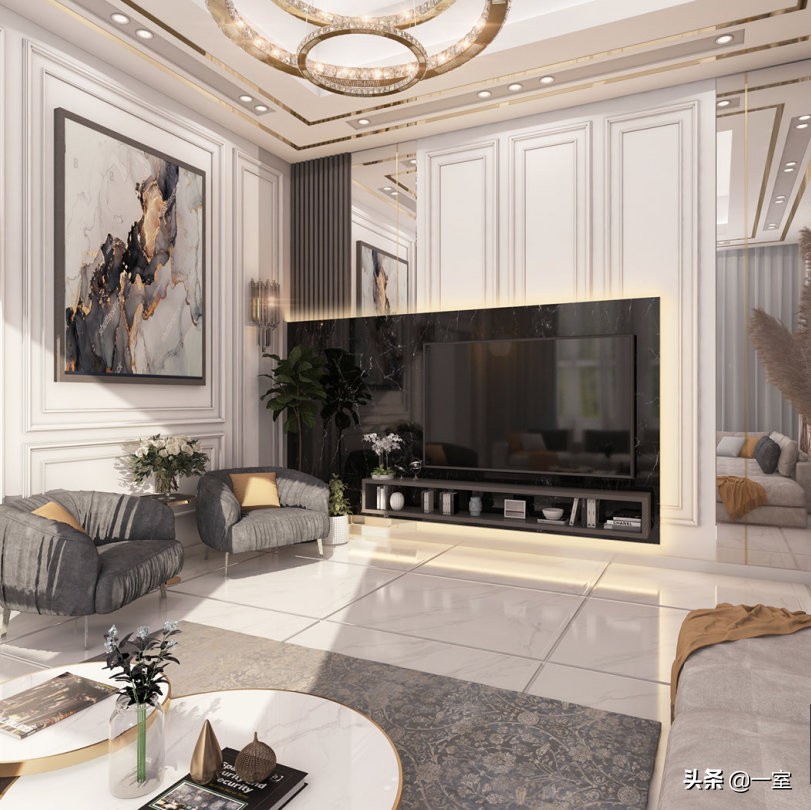 3.3米背景墙设计,客厅背景墙设计简约款